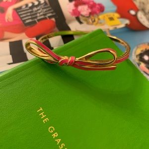 kate spade Tied Up Bow Hinged Bangle  - Hot Pink